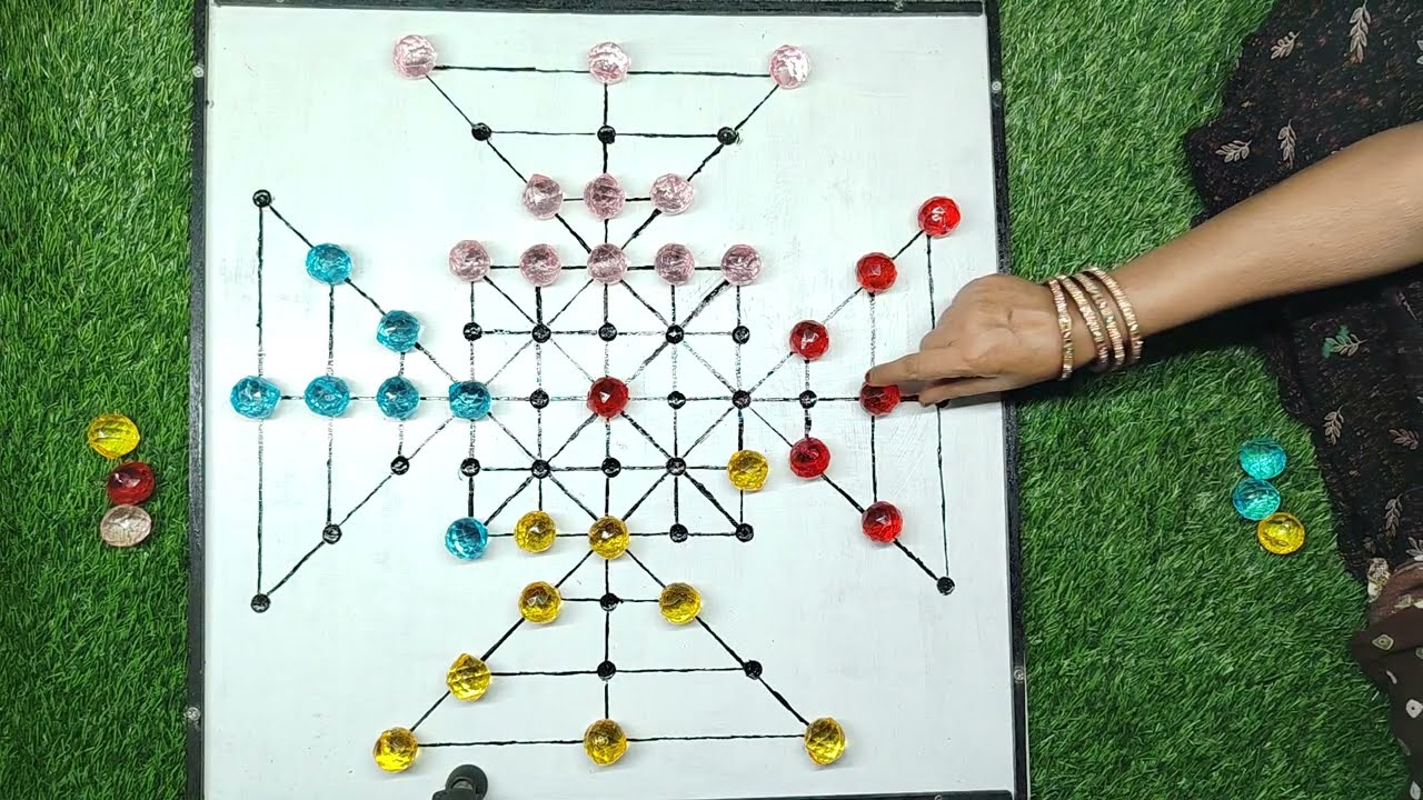 Classic Board Games (Bead 12) - Red Vs Pink Vs Sky Blue Vs Yellow #GAME4