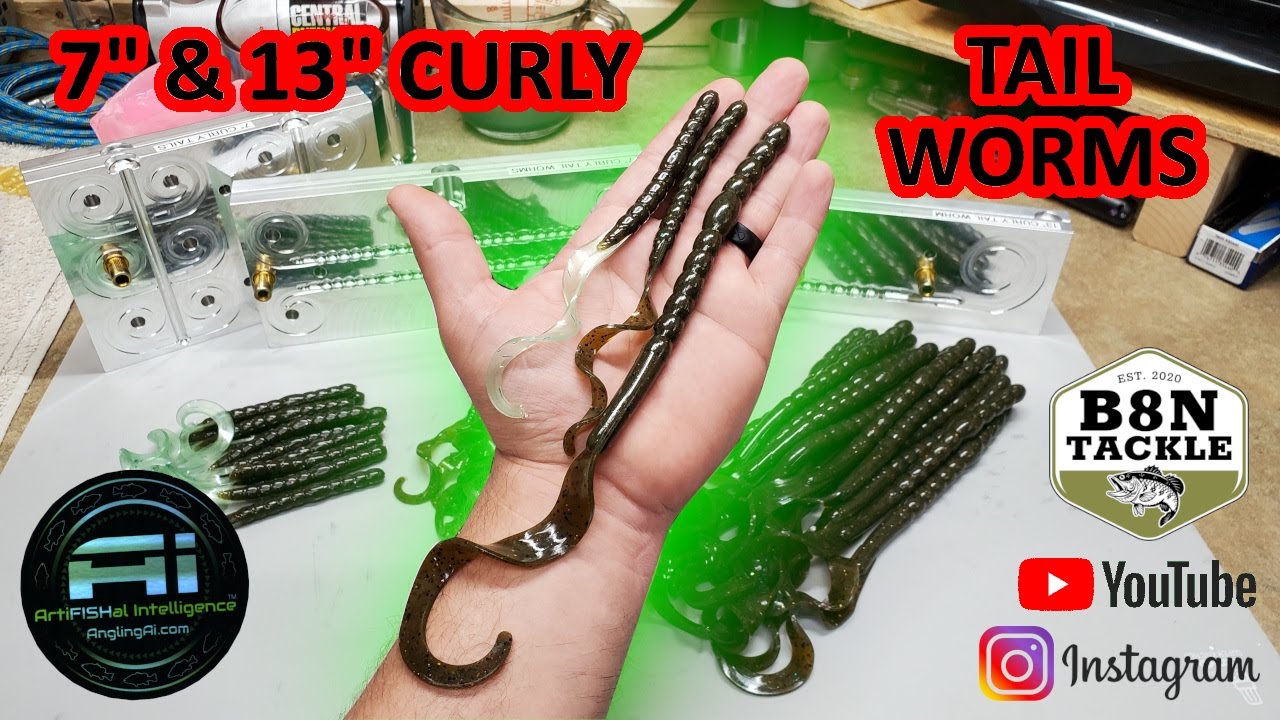 ANGLING AI 7 & 13 INCH CURLY TAIL WORMS! (GIANT WORMS)