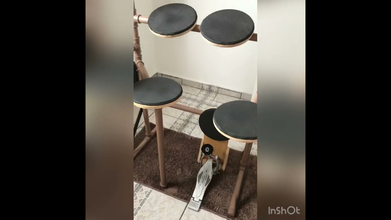 Como montar um bateria de treino com cano de Pvc e EVa..