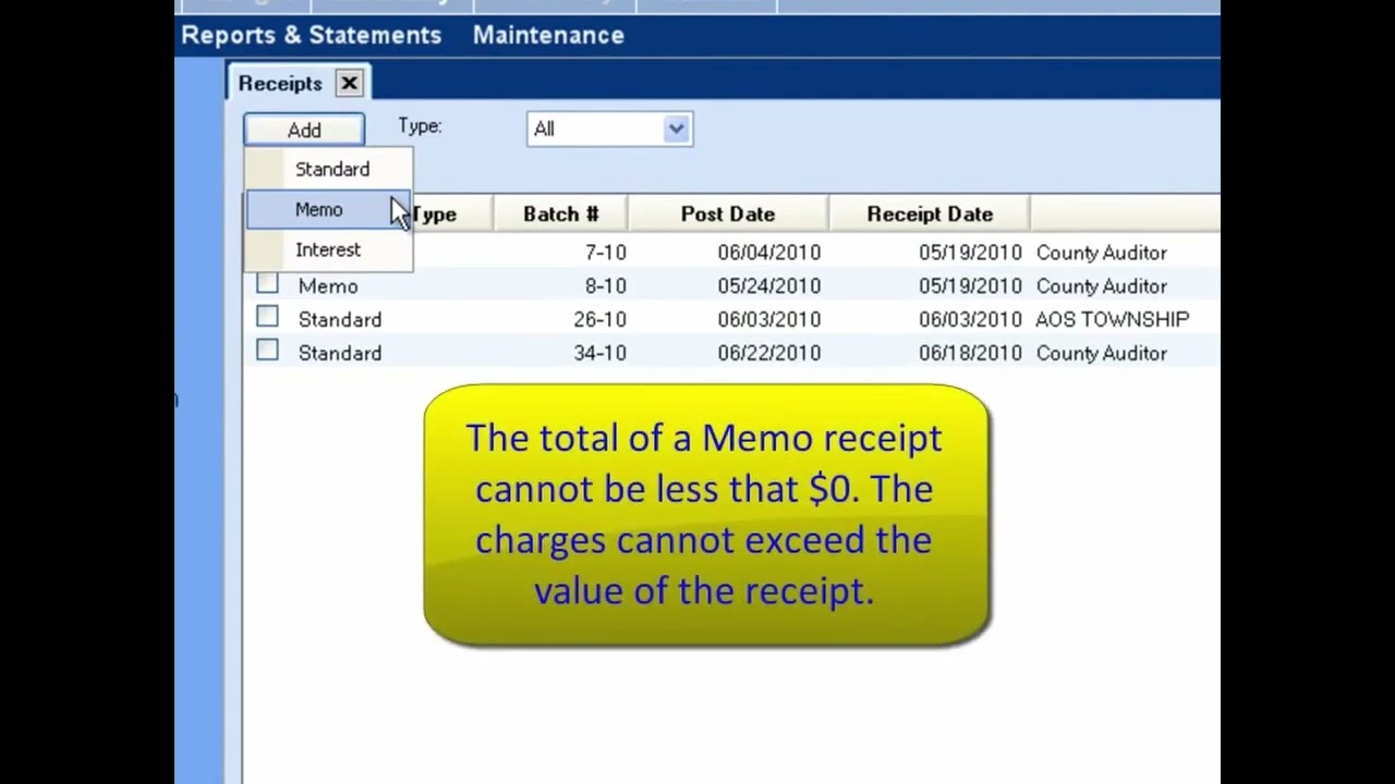 Receipt Screencast Tutorial