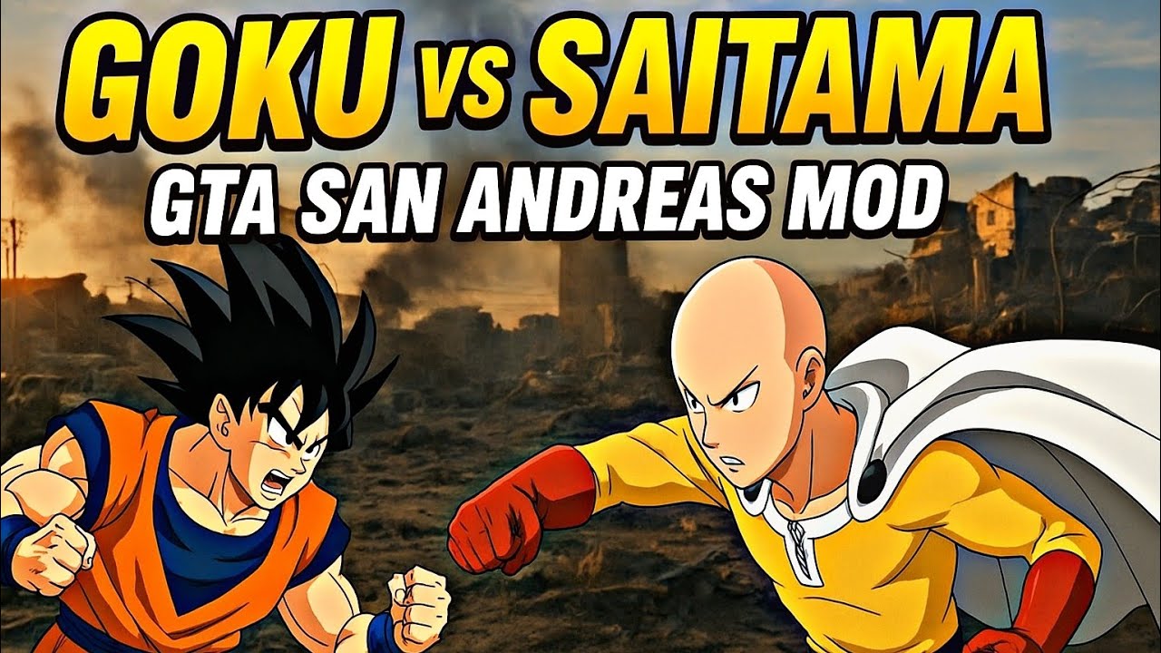 🔥 GOKU vs SAITAMA – Epic Battle in GTA San Andreas Android! 💥 | Dragon Ball x One Punch Man Mod