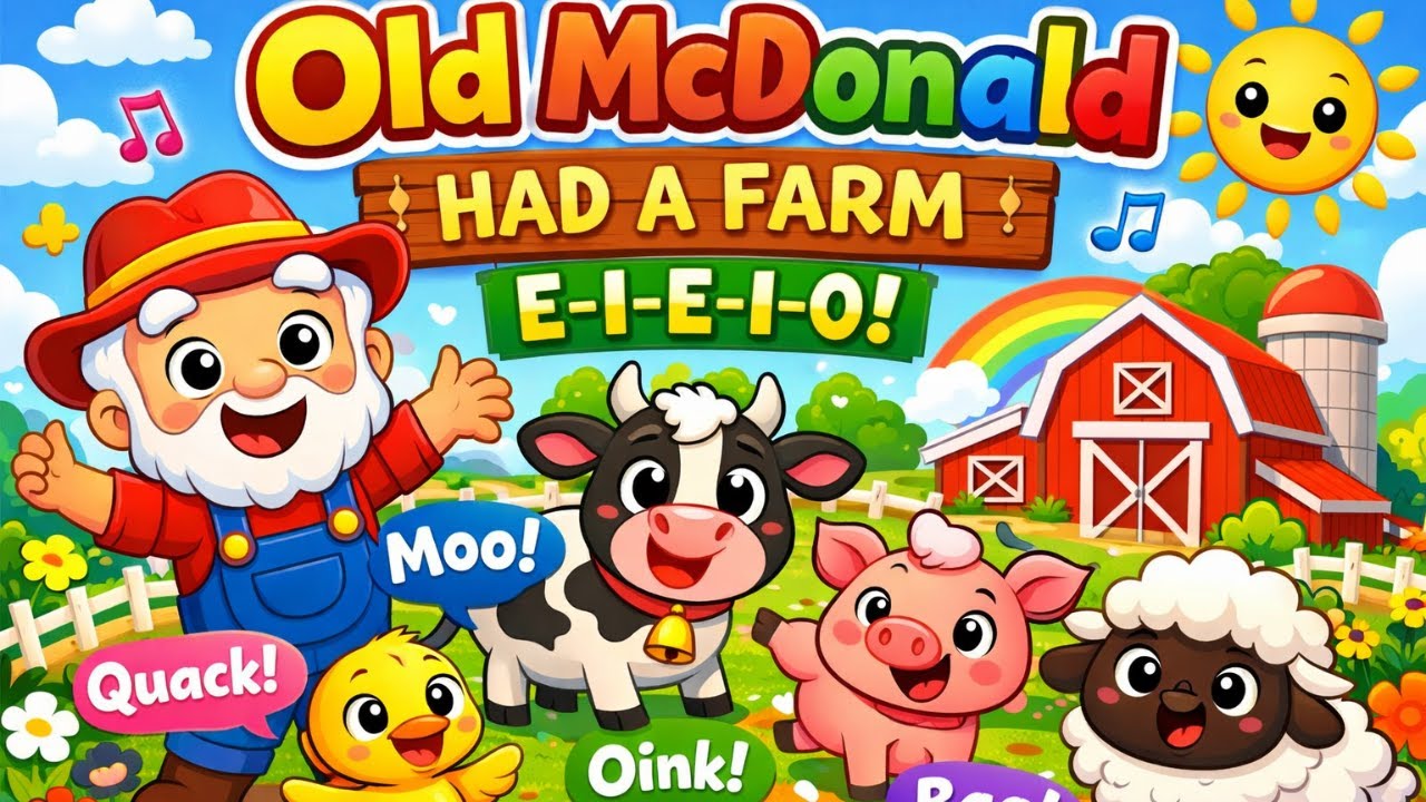 Old McDonald Had a Farm | Fun Cartoon Nursery Rhyme for Kids