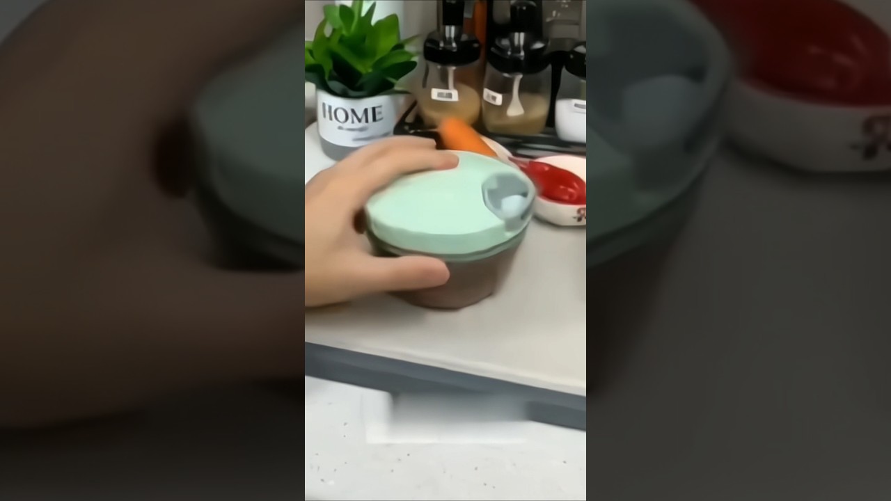 Hand Pull Manual Food Chopper &ndash; Easy Meat & Vegetable Cutter #kitchen #homecookin #garlicchopper