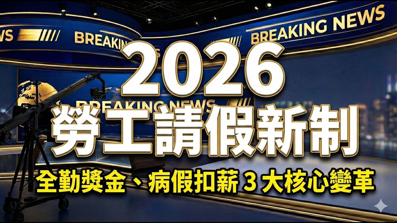 2026 勞工請假新制：3 大核心變革一次看！📝病假防護罩、全勤按比例、照顧假算小時，你的權益升級了！🚀 #2026新制 #勞工權益 #三大變革 #全勤獎金 #病假規則