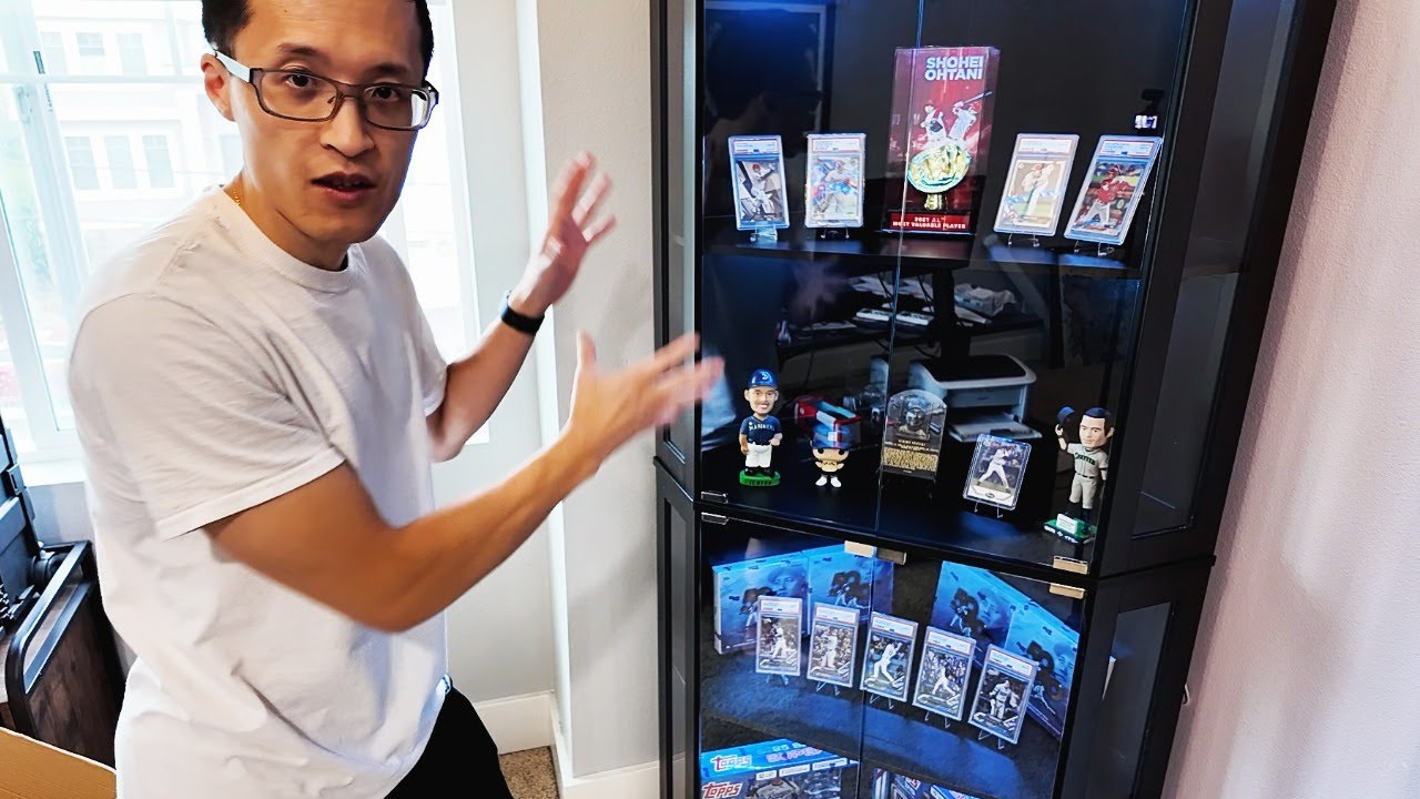 Stunning Corner Display Cabinet with Multi-Color LED Lights: Perfect for Collectibles! ✨