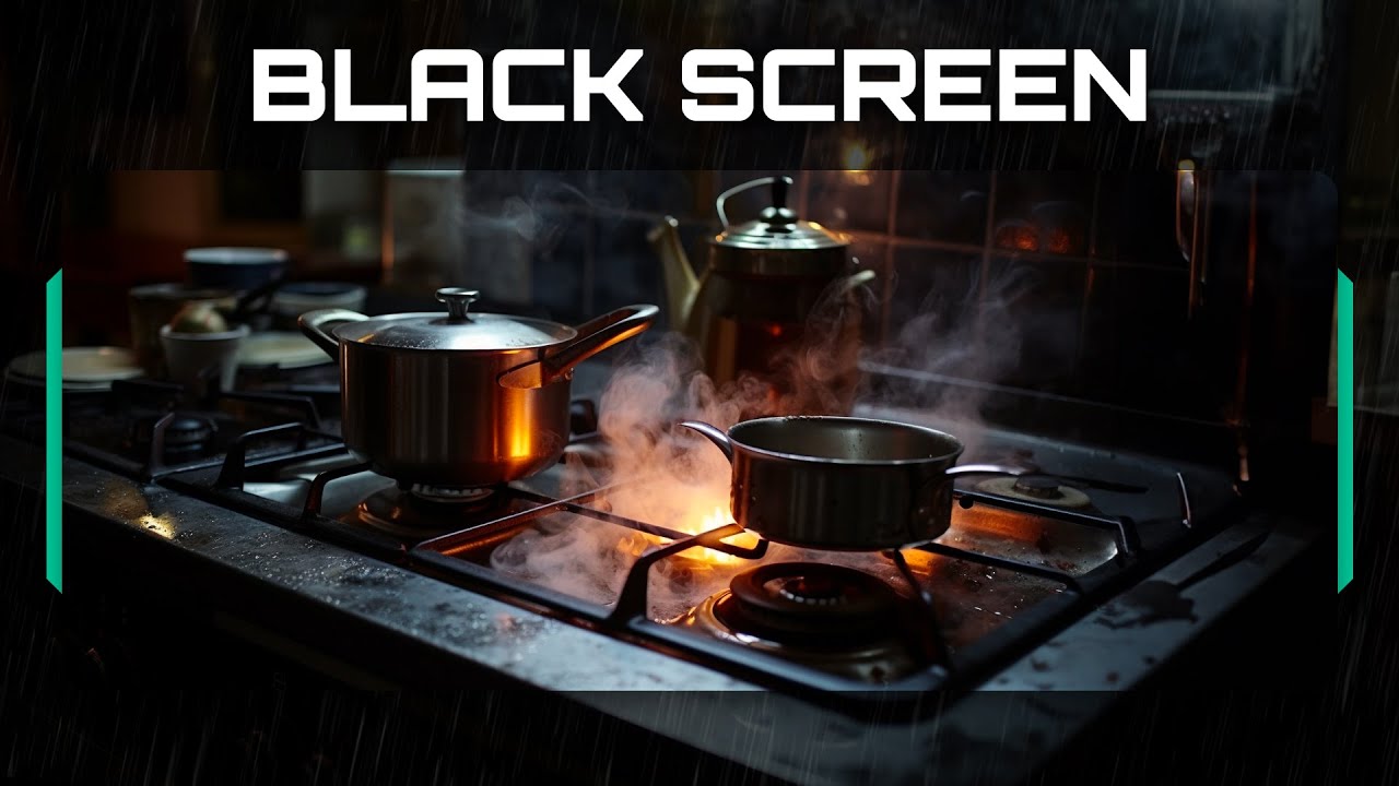 Stovetop Water Boiling Sounds in the Kitchen ASMR Ambience | Black Screen 10 Hours For Sleep