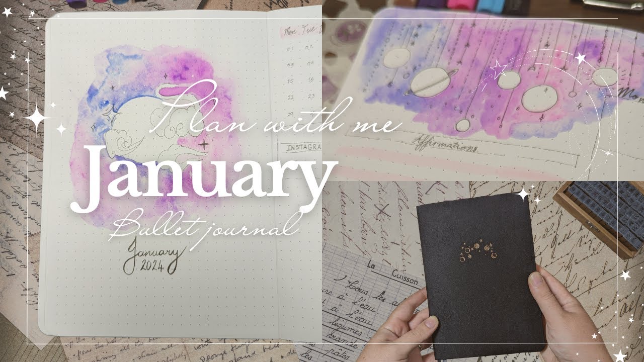 January Plan with me  | Monthly bullet journal setup | Lunar sky