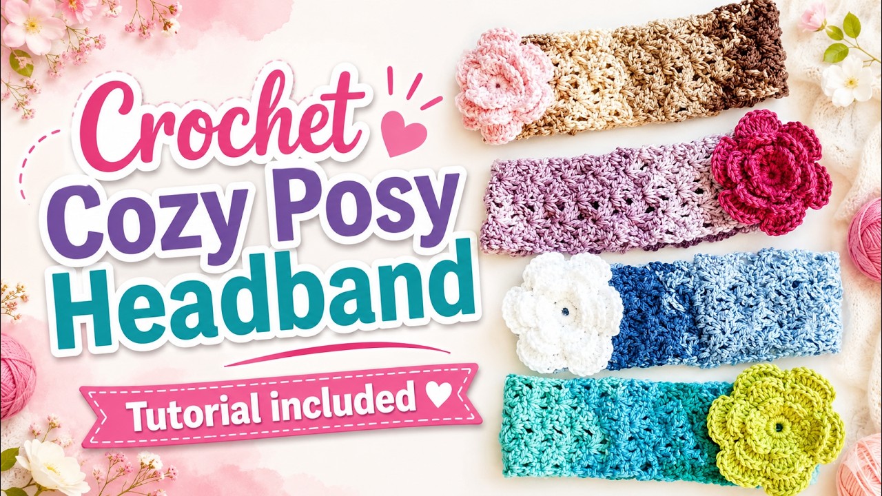 Easy Crochet Flower Headband