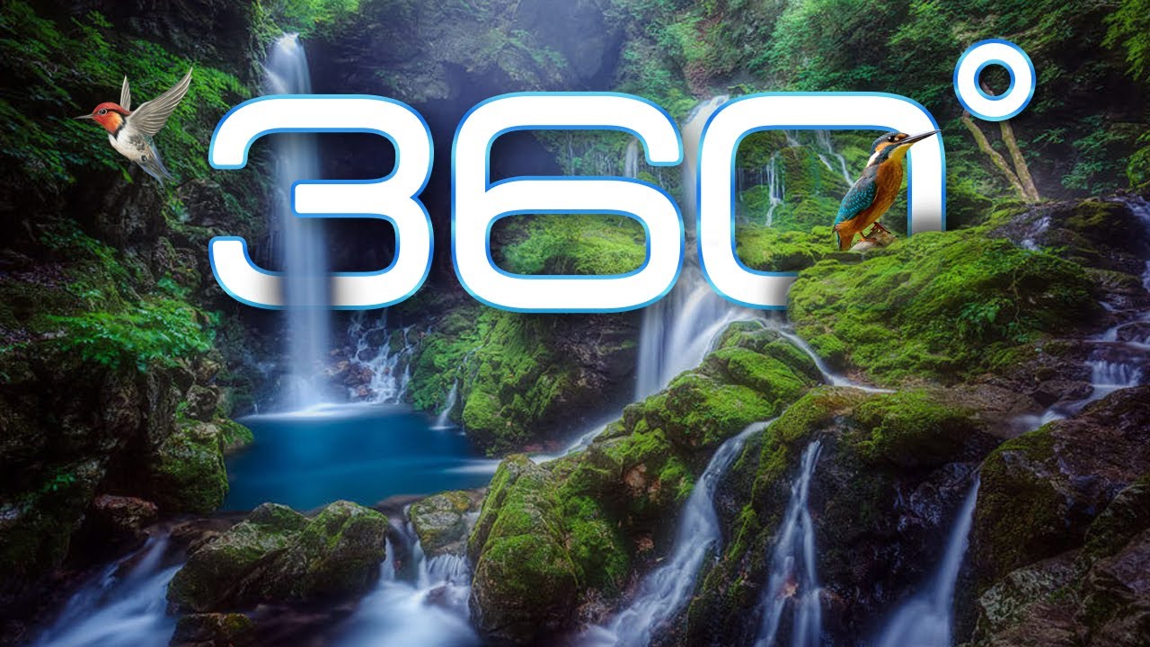 360° Video, Moss Waterfall in Samcheok, South Korea, 8K VR video