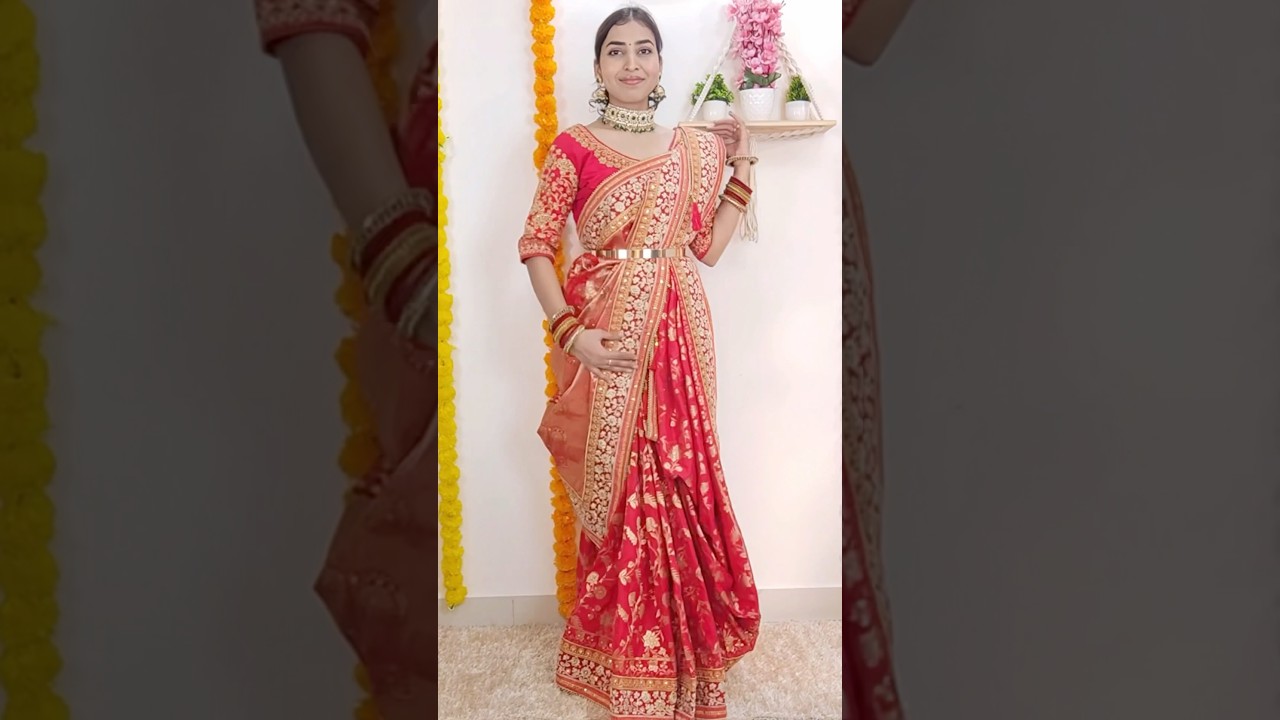 Bridal saree draping style for reception & wedding|day54/365|#sareedrapings #fashion #weddingattire