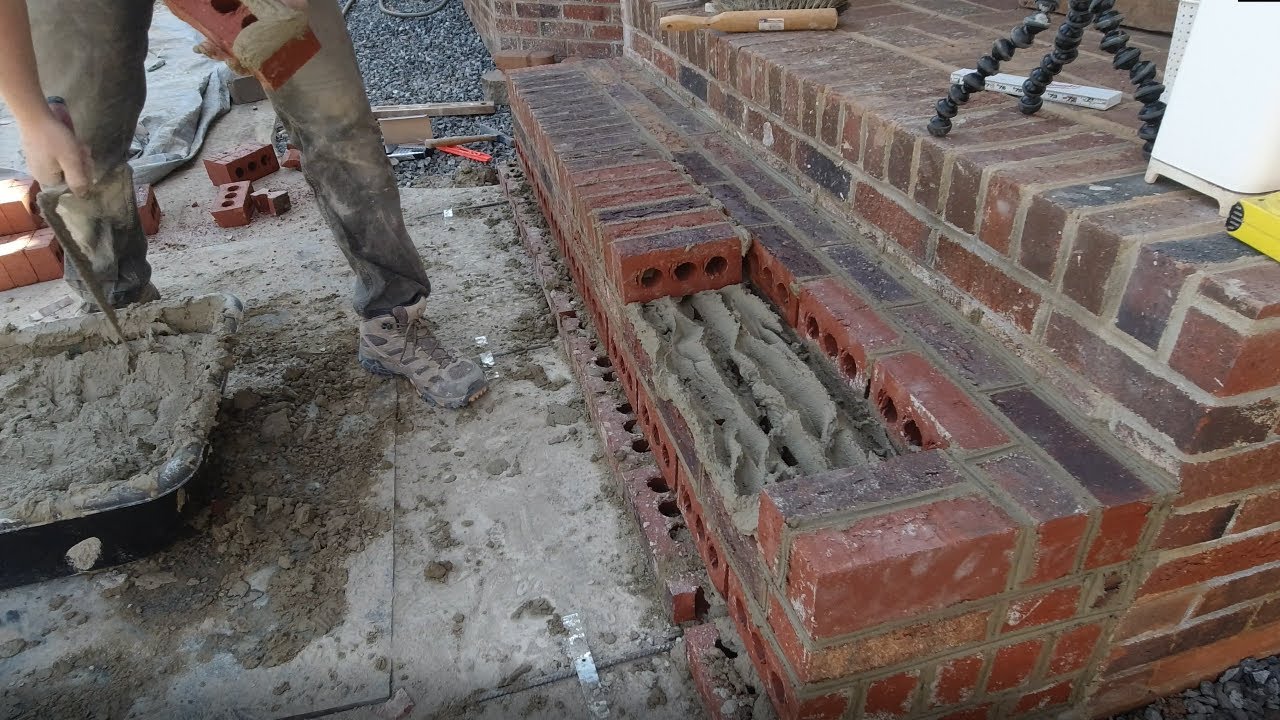 Laying a brick porch step #2