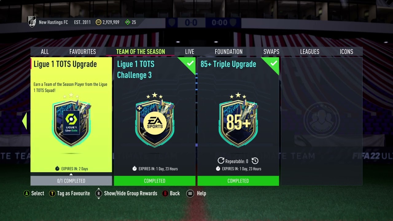 Ligue 1 TOTS Upgrade PACK SBC FIFA 22