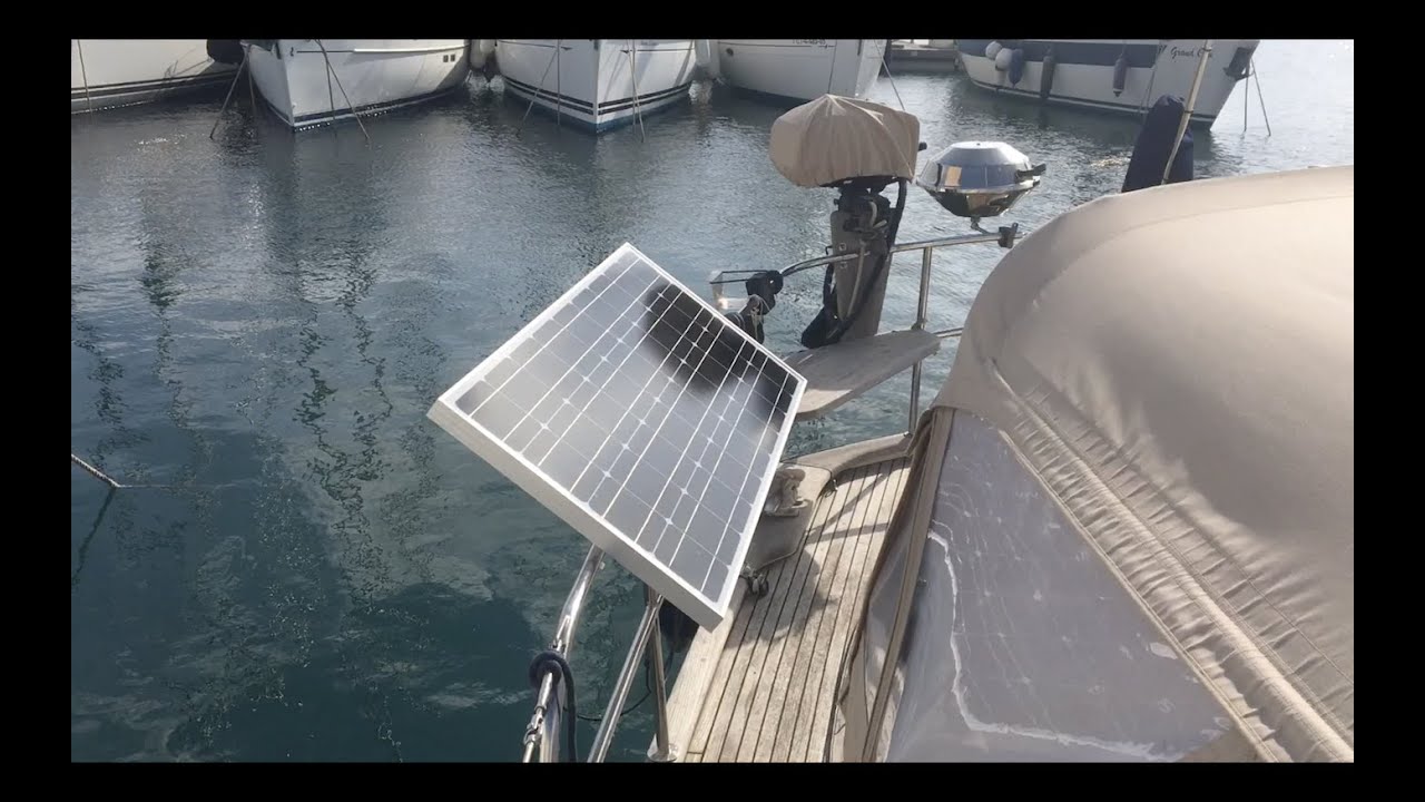 Solar Panel Installation on a Small Sailing Yacht.