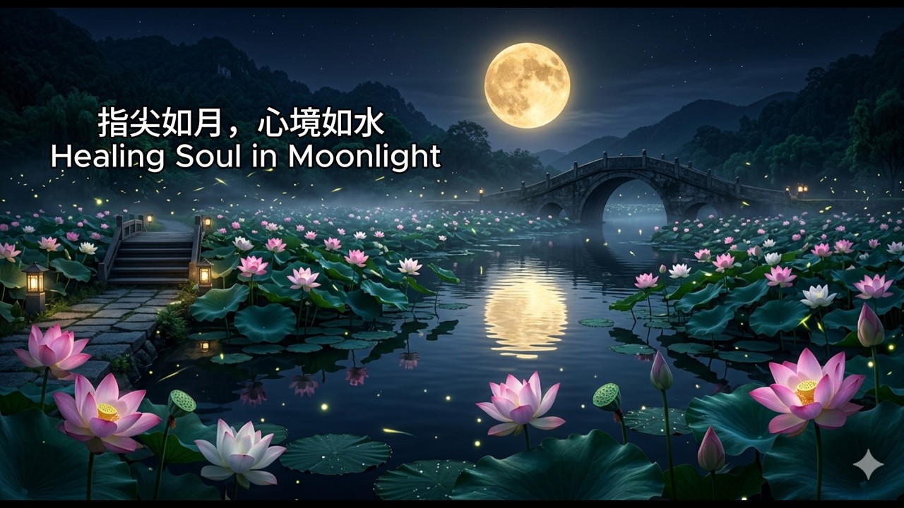 🌿 中式纯音乐 · Chinese Zen Instrumental | 古筝 Guzheng, 琵琶 Pipa, 洞箫 Xiao | 荷塘月色 Moonlit Lotus