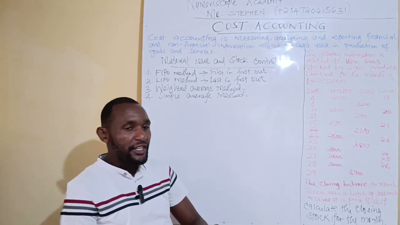 Material Issue and Stock Control under FIFO Method | Cost Accounting Explained example by Mr Stephen