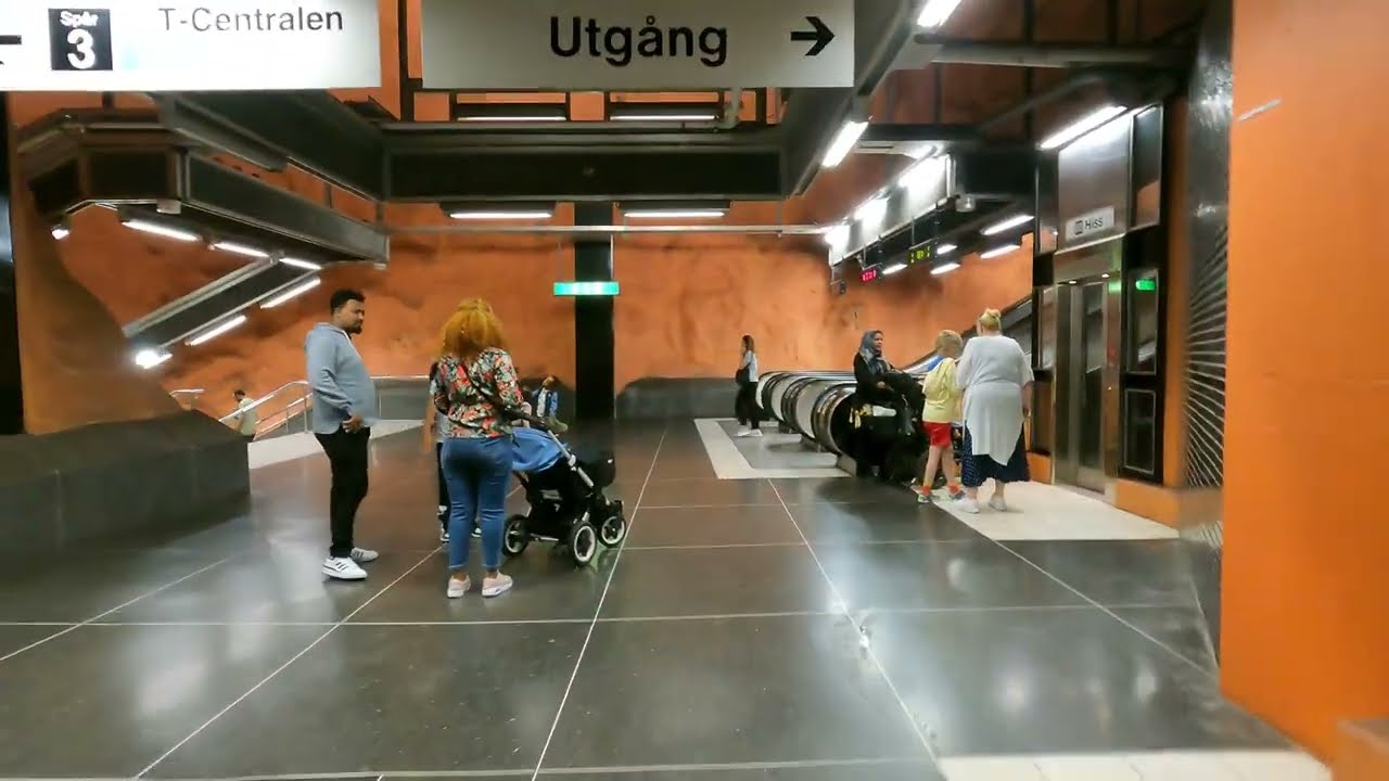 Sweden Stockholm 4K: Rinkeby metro station and centre