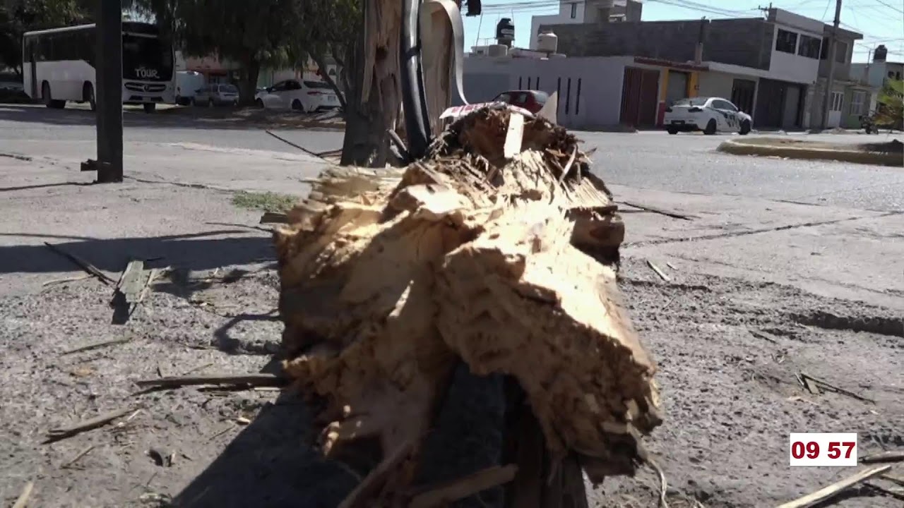 POSTE INCLINADO INVADE ACERA Y AUMENTA INCERTIDUMBRE DE CAÍDA EN SIMÓN DÍAZ EL AGUAJE