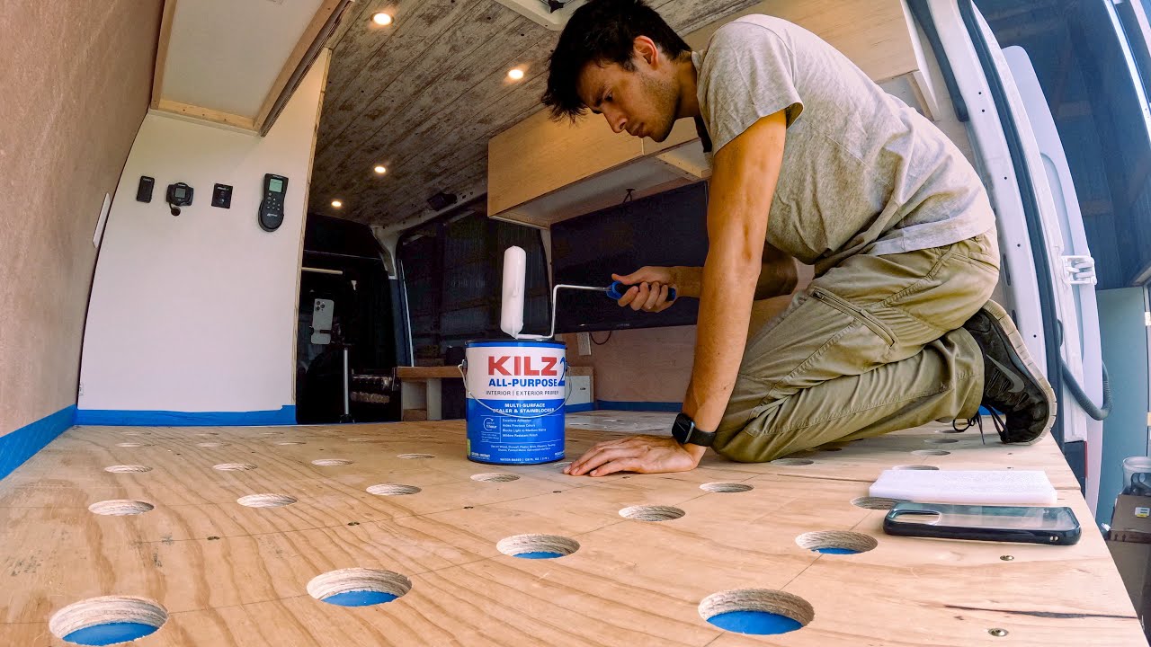 Van Build Vlog #15 (Oven installation, pantry and drawer faces, and painting)