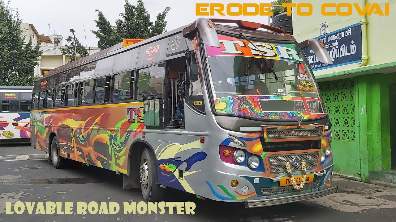 🚍 TSR Bus service 🚍| 👻🔥LOVABLE MONSTER🔥👻 | Erode 🔄 Coimbatore | 🌧A Rainy ride🌧 | Travel with RasnA