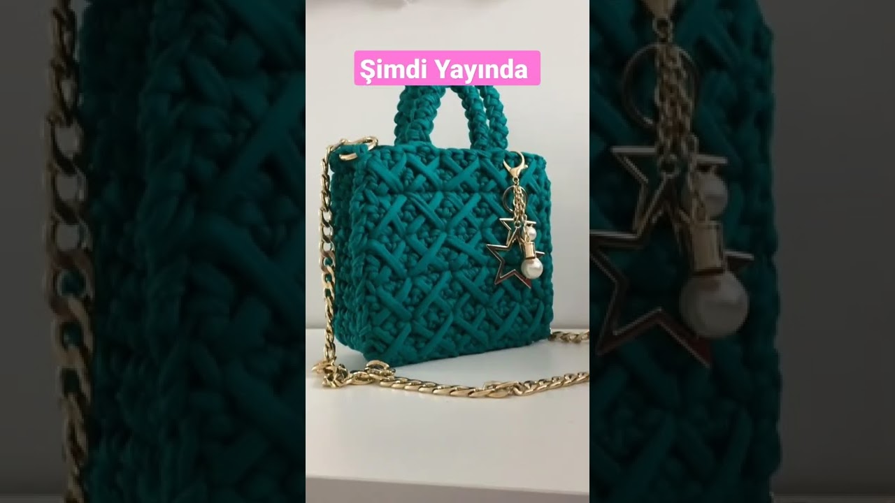 #trending Penye İpten &Ccedil;apraz Model &Ccedil;anta Yapımı