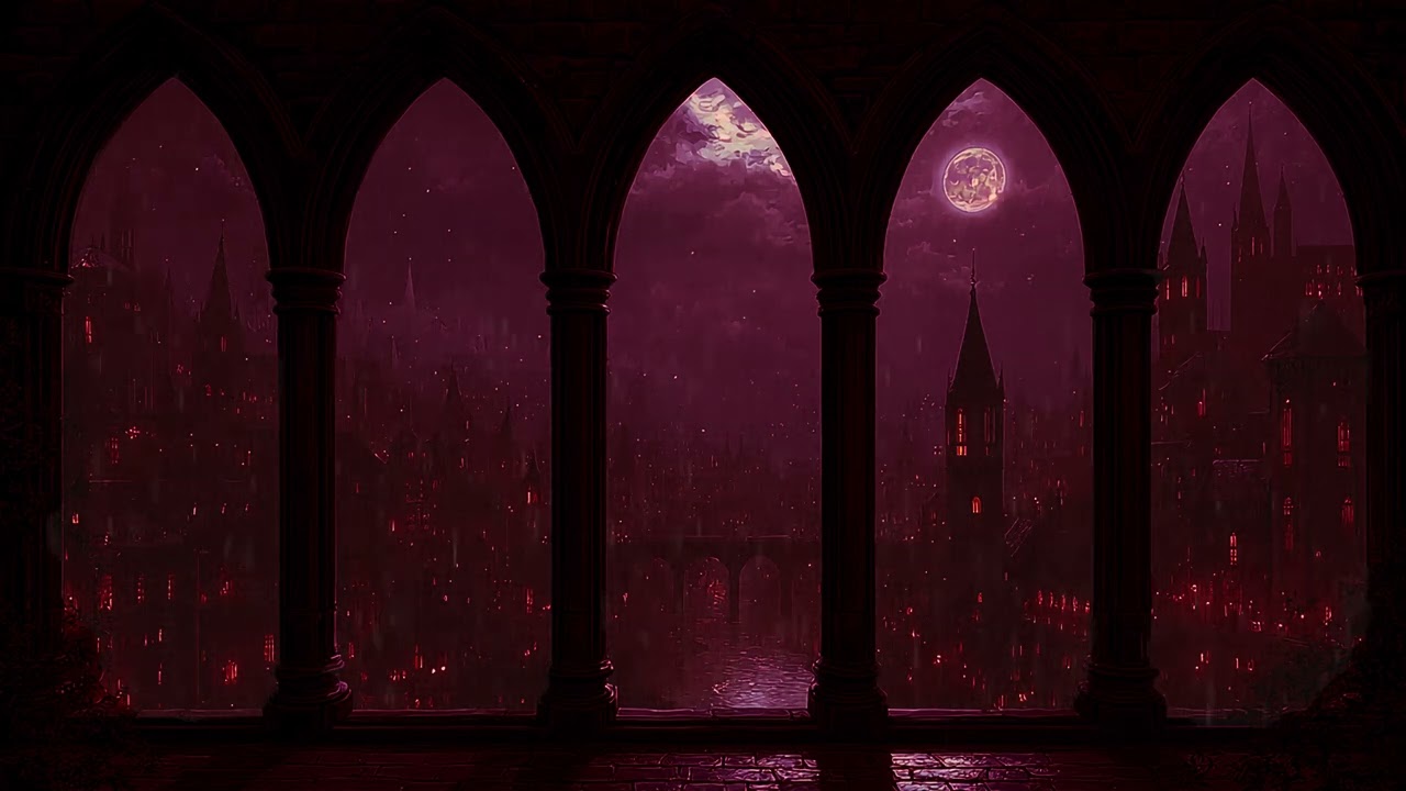 4K Thunderstorm Window: Castle Ambience | Relaxing Thunder & Rain for Deep Sleep & Stress Relief