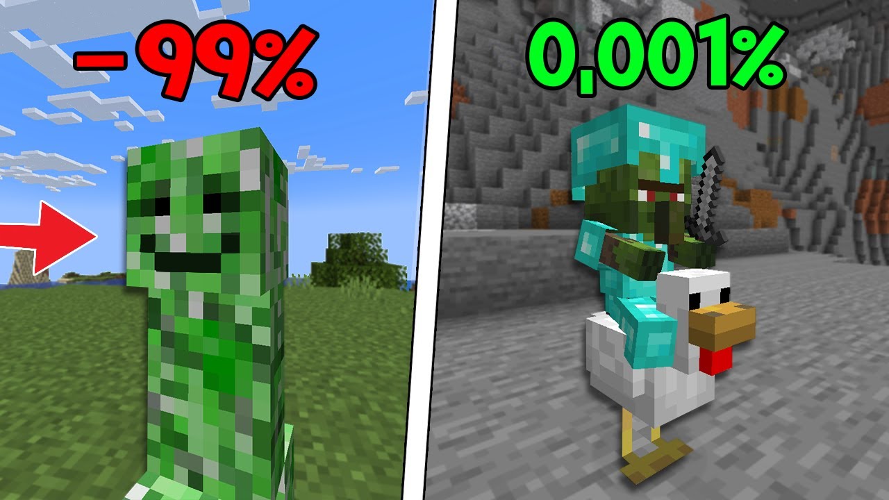 J'ai trouv&eacute; les 14 Mobs les plus Rares de Minecraft..