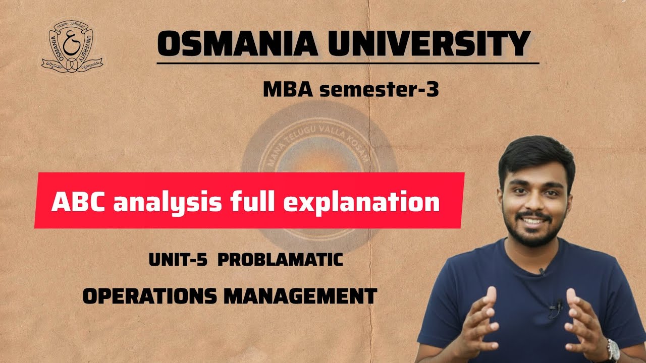 ABC Analysis: Concept, Problem & Graph full explanation | OU MBA Sem-3 | @santhoshbachuwar2987