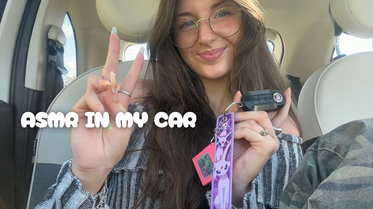 ASMR in my car! With mini mics🛞(No talking, scratching, camera tapping)