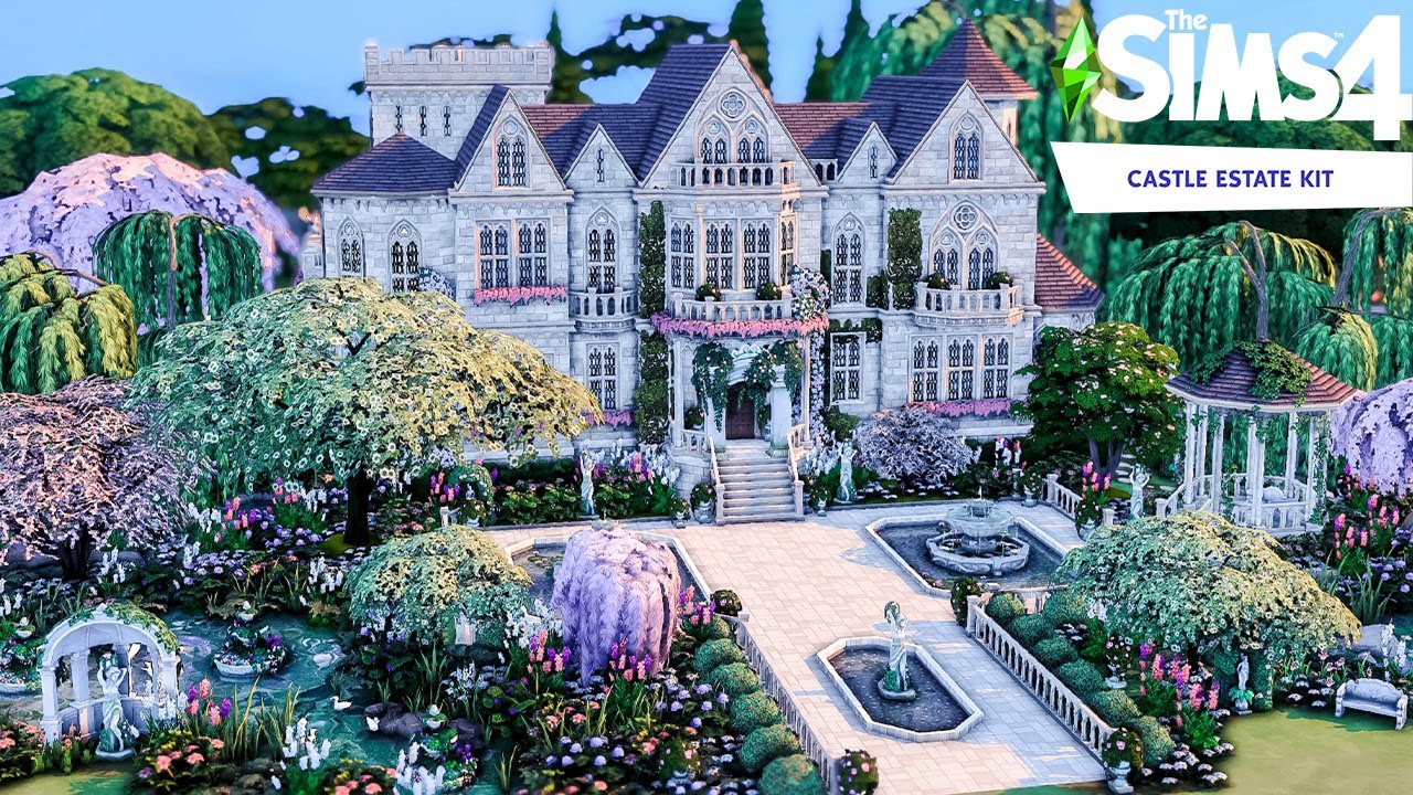 The Sims 4 Castle Estate Kit  Romantic Castle 🏰 | Stop Motion NO CC