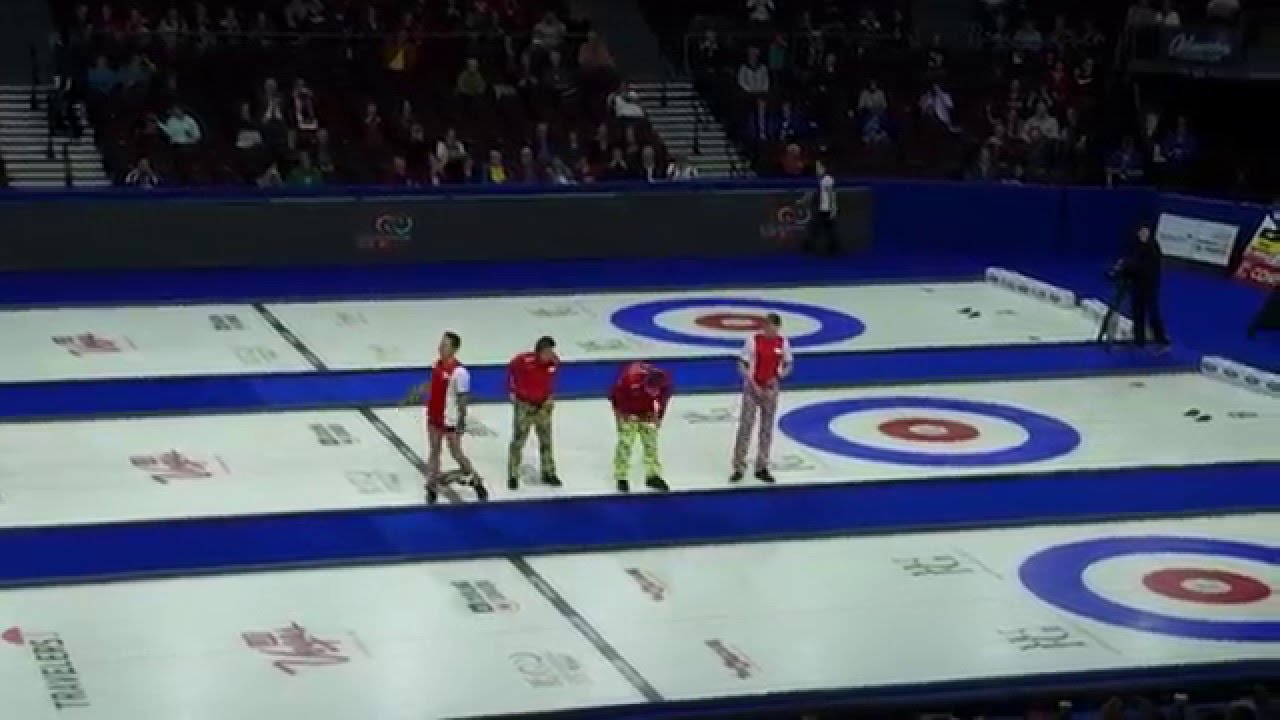 Norway Curling Team No Hands Pants Dance 2016 WFG Continental Cup of Curling