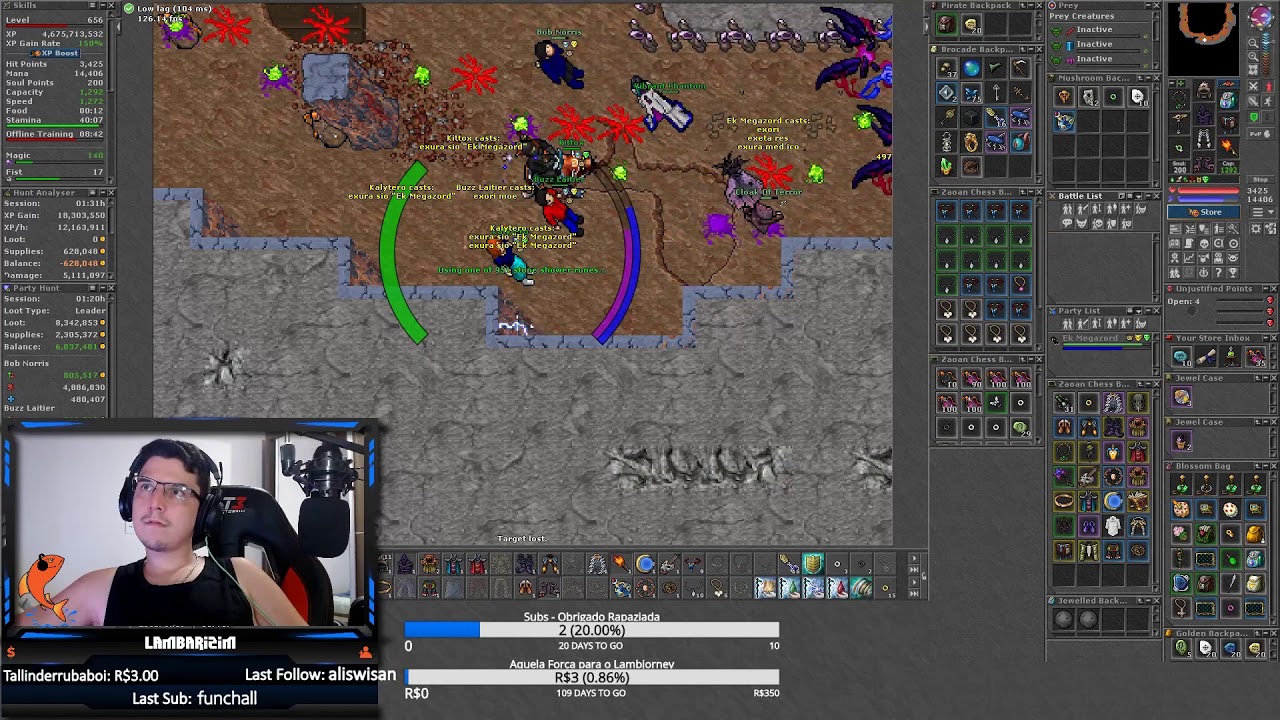 CLOAK PT COM RUNAS X5 MOSTRANDO SPOTS DE COMO CA&Ccedil;AR ! TIBIA 2021
