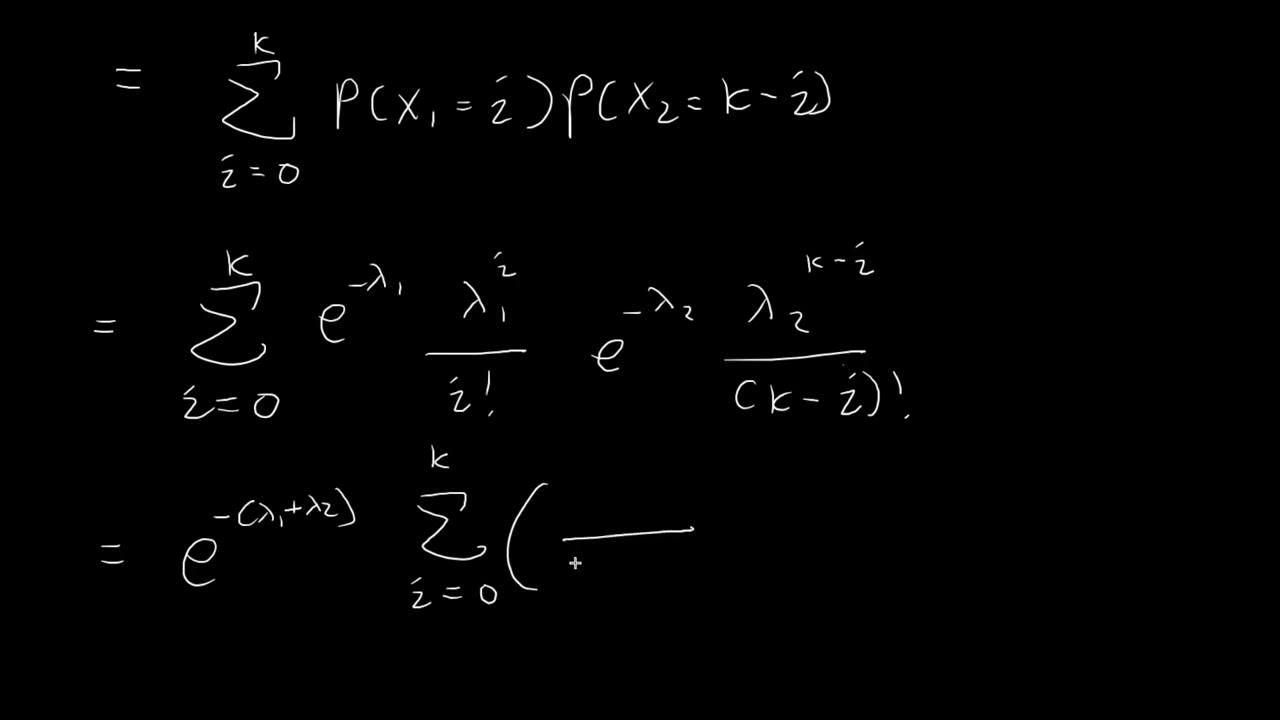 Sum of 2 Independent Poisson is Also Poisson | Probability Proofs