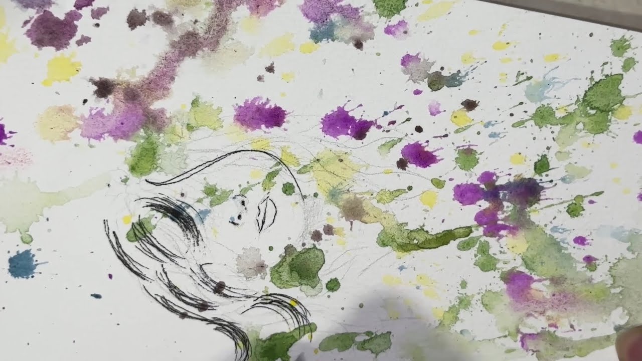 Here’s how to easily draw with watercolor and ink pen.🫟🎨👩🏻‍🎨#barcelona 