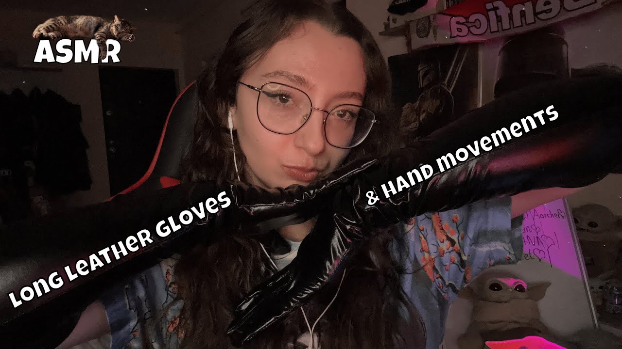 ASMR | Very Long Leather Gloves & Hand Movements 🧤♥️
