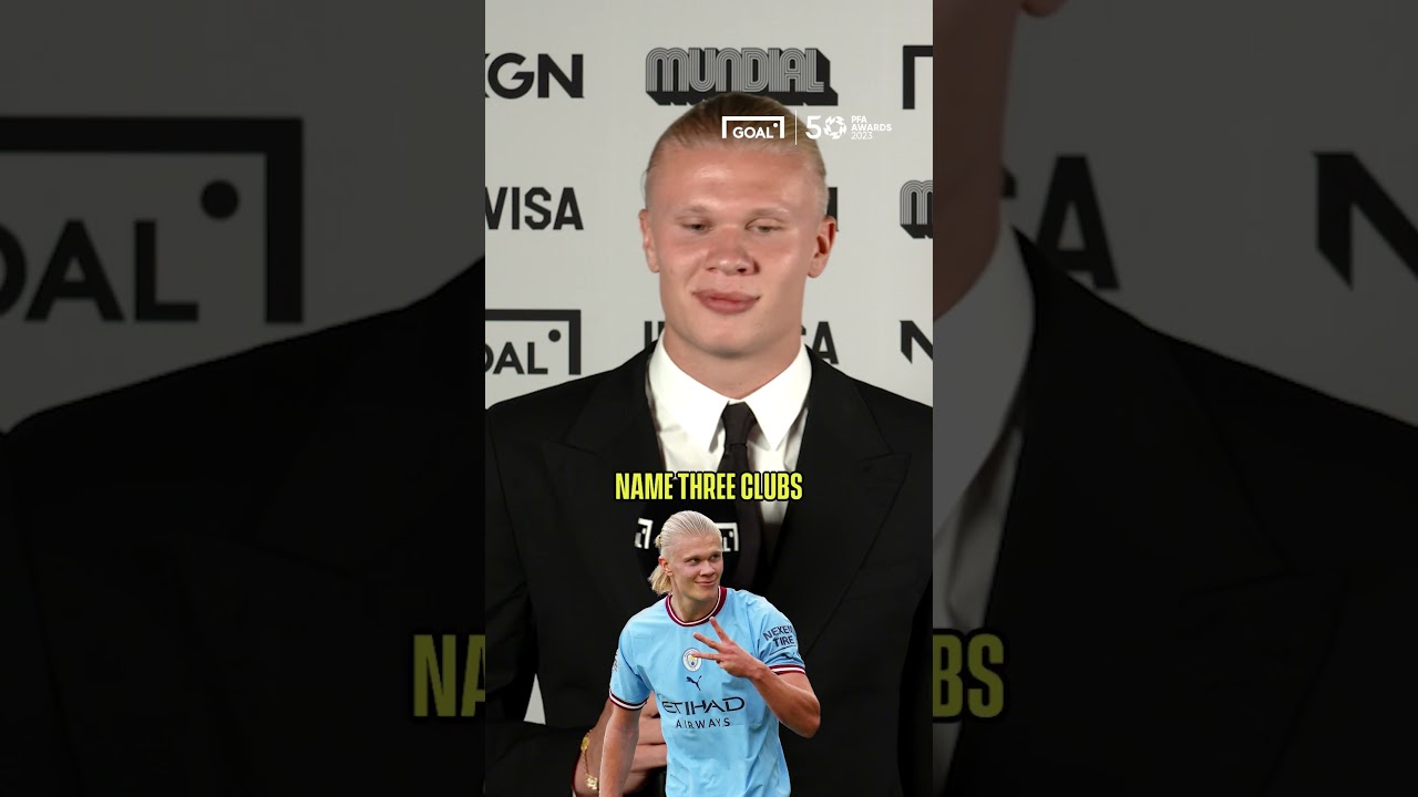 Erling Haaland plays GOAL's 54321 QUIZ CHALLENGE 🏆 #shorts #football @The_PFA
