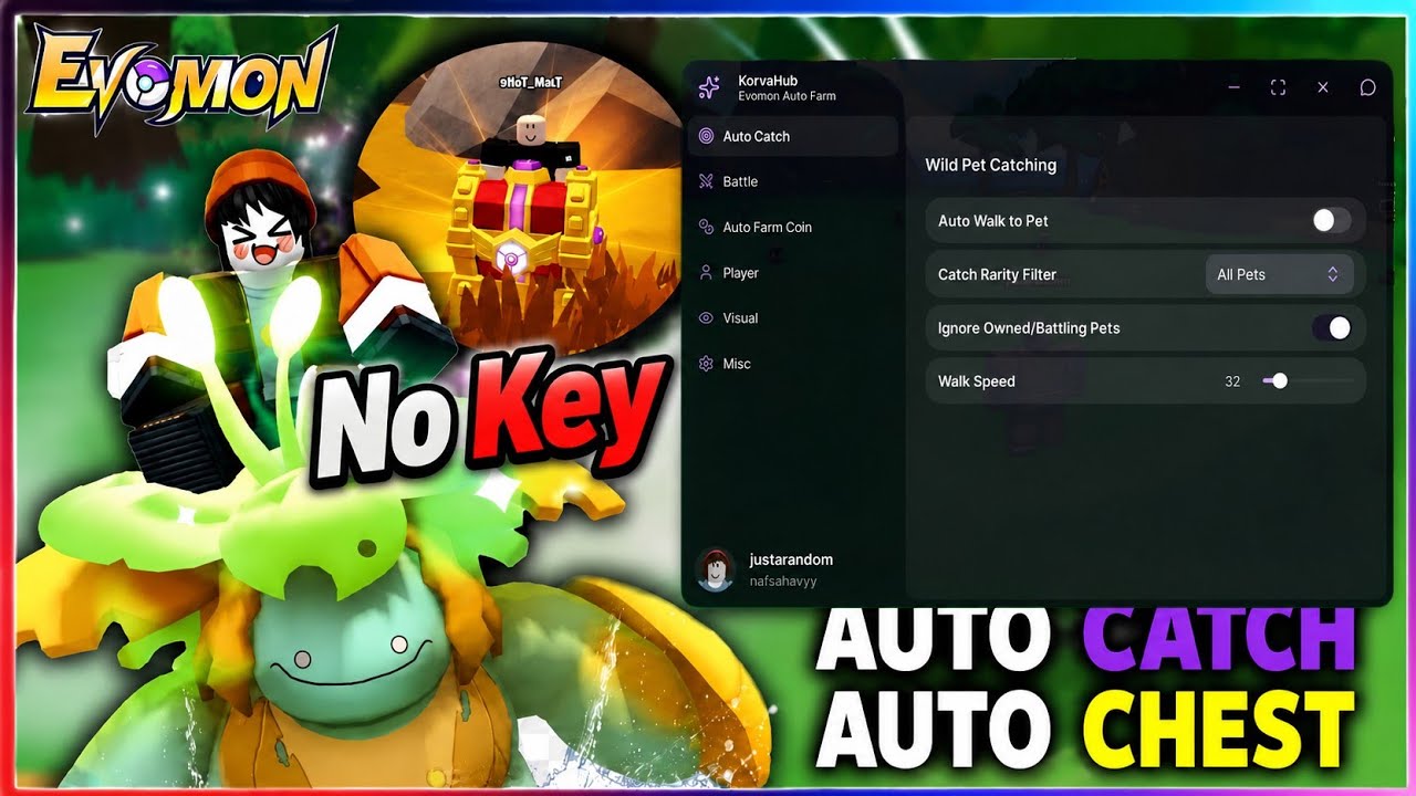 🦄 Evomon Script &bull; Auto Catch &bull; Collect All Chest &bull; Autofarm Coin & More!!! 