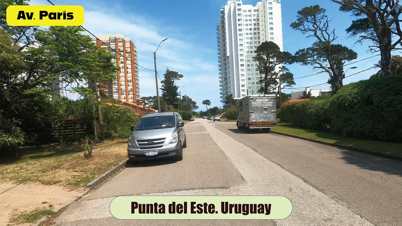 Av Paris. Walking up to La Mansa. Punta del Este. Uruguay