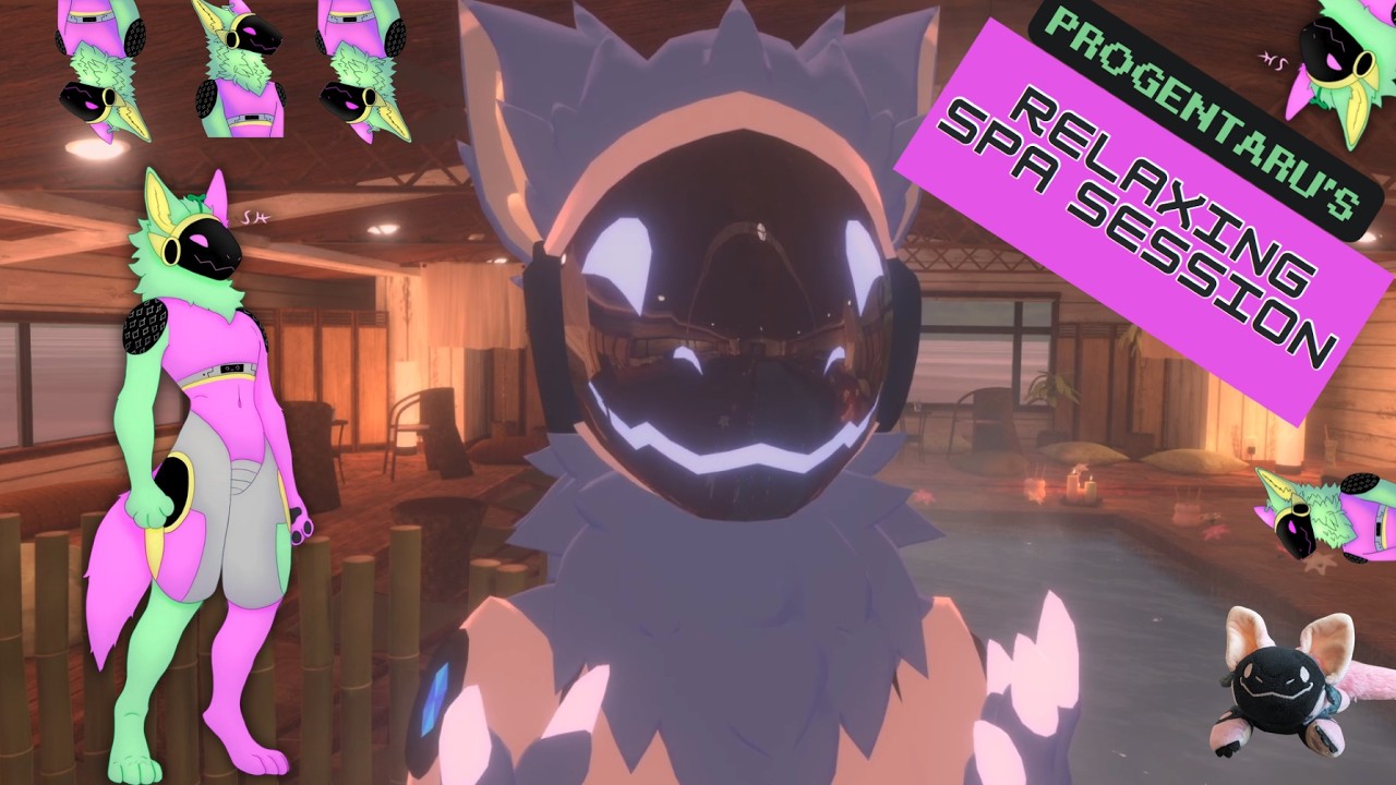 [FURRY ASMR] Friendly Protogen Helps you Relax in a Cozy Peaceful Spa  [VR Chat] [M4A]