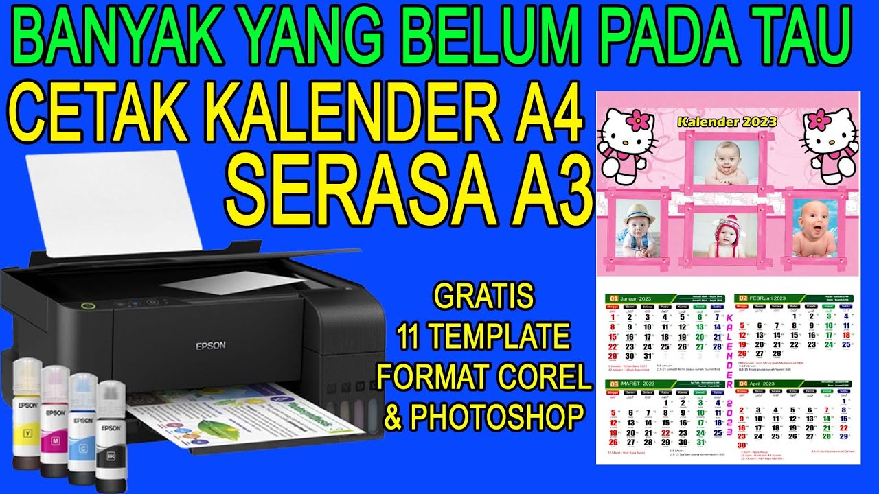 Tutorial Terbaru Cara Cetak Kalender Di Printer A4 Serasa A3 || Buat Pemula Pasti Bisa