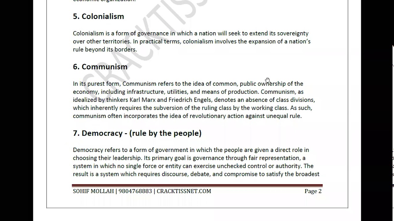 TISSNET GK - Types of Government | TISSNET 2021