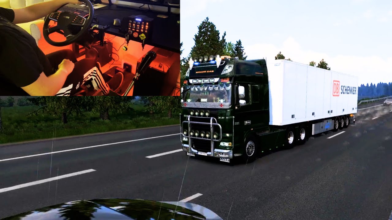 A Rainy Delivery From Finland to Sweden - ETS 2 - Gameplay With Full Size Steering Wheel