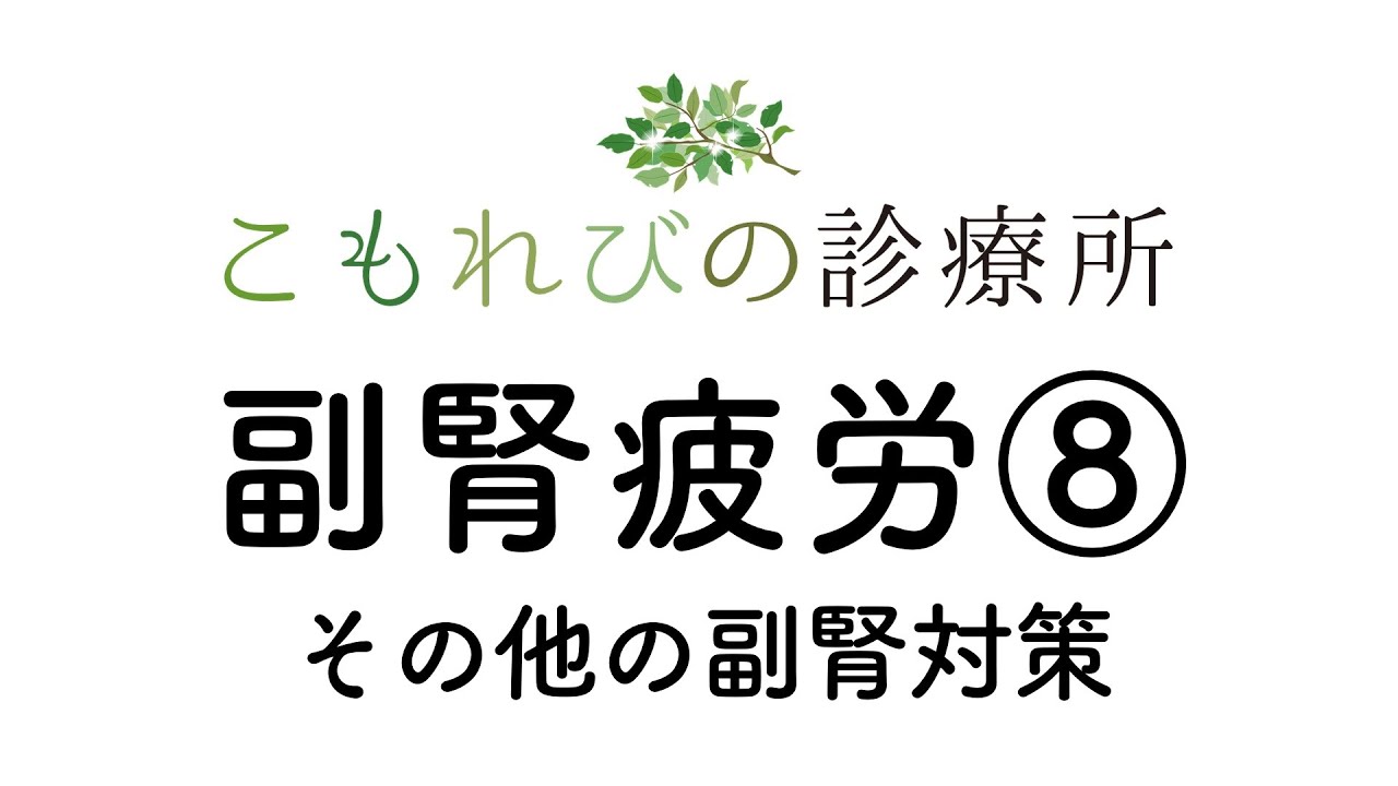 【こもれびの診療所】副腎疲労⑧ その他の副腎対策