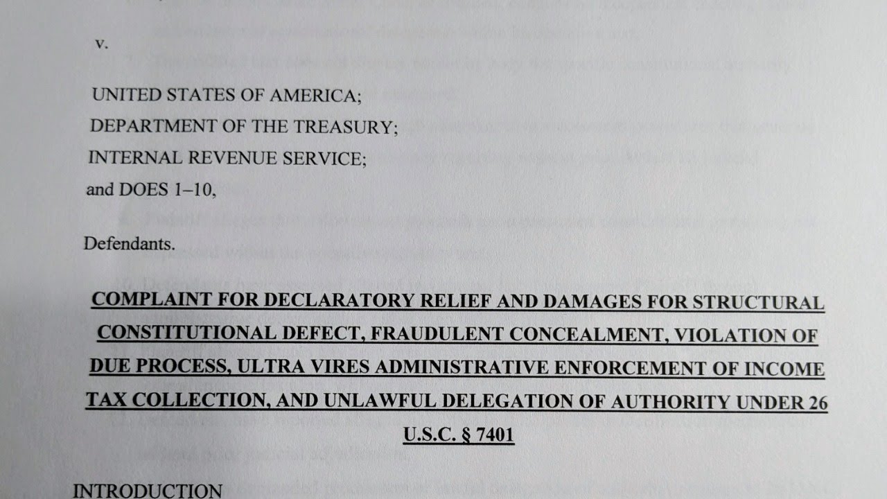 MEET THE NEW INCOME TAX COLLECTION LAWSUIT