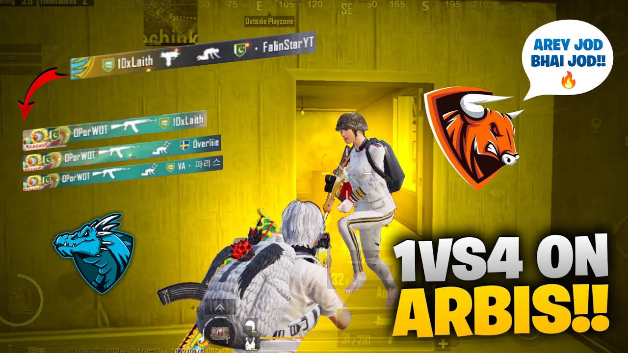 FalinStar Amazing Reaction on My 1v4😱On Pro Arbi Squad🥵 | Smuk Op | PUBG MOBILE