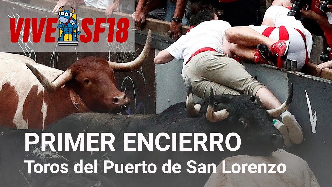 Primer en encierro de San Fermín 2018 | Toros del Puerto de San Lorenzo | Vive San Fermín