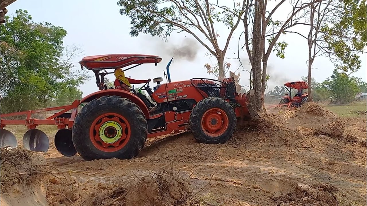 เอาต้มไม้ลงอย่างมัน จัดหนักจัดเต็มทุกหน้างานจริงๆพ่อหนุ่มเวทเขียวKubota m9540