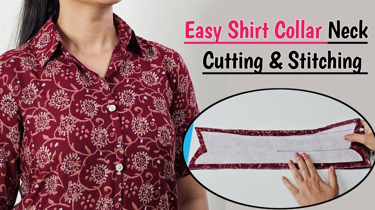Easy Shirt Collar Cutting And Stitching | Shirt Collar Neck Design 