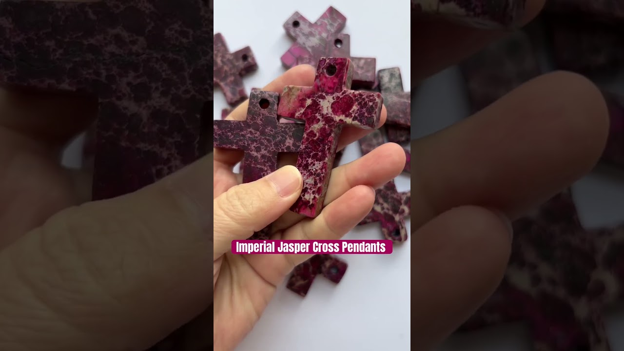 Purple Imperial Jasper Cross Pendants Customized Crosses 