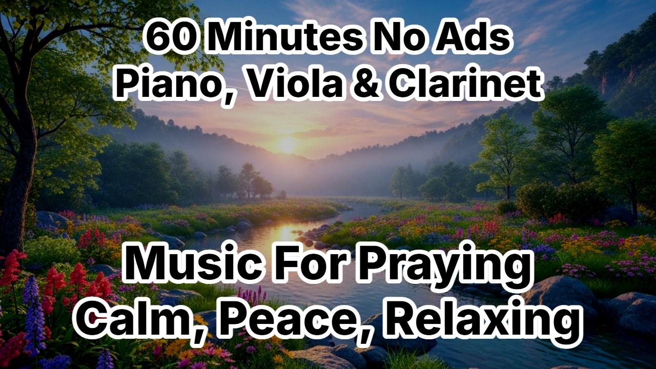 60 Minutes No Ads - Piano, Viola & Clarinet - Deep Calm Worship and Prayer Music for Peaceful