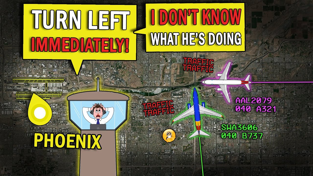 NEAR MID-AIR COLLISION After Pilot Error near Phoenix International